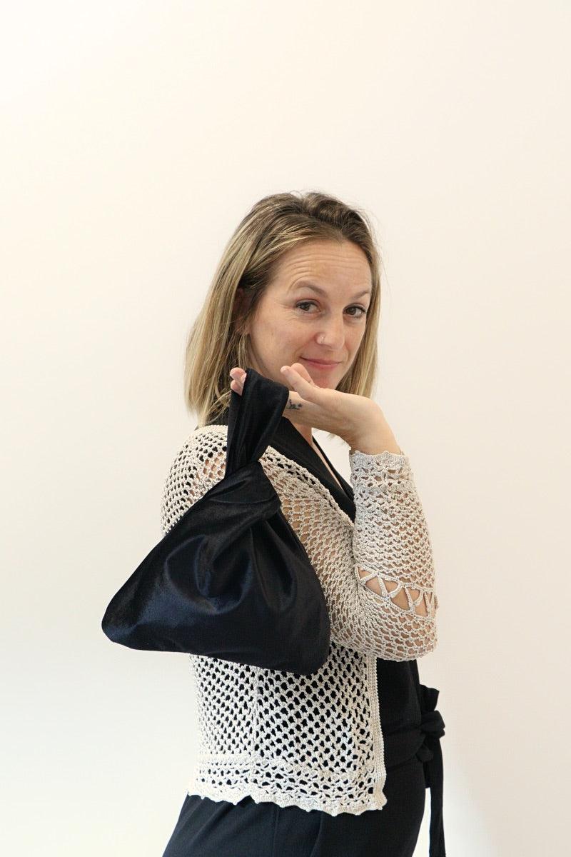 Bolso Rafia Negro Fiesta Bolso Bombonera Bolso De Rafia Negro