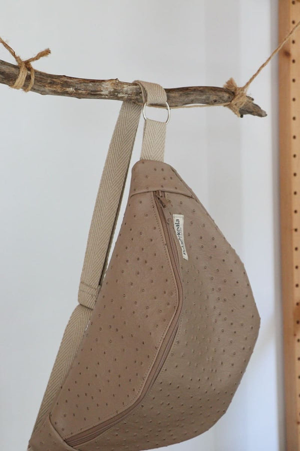 Bandolera cruzada polipiel Camel