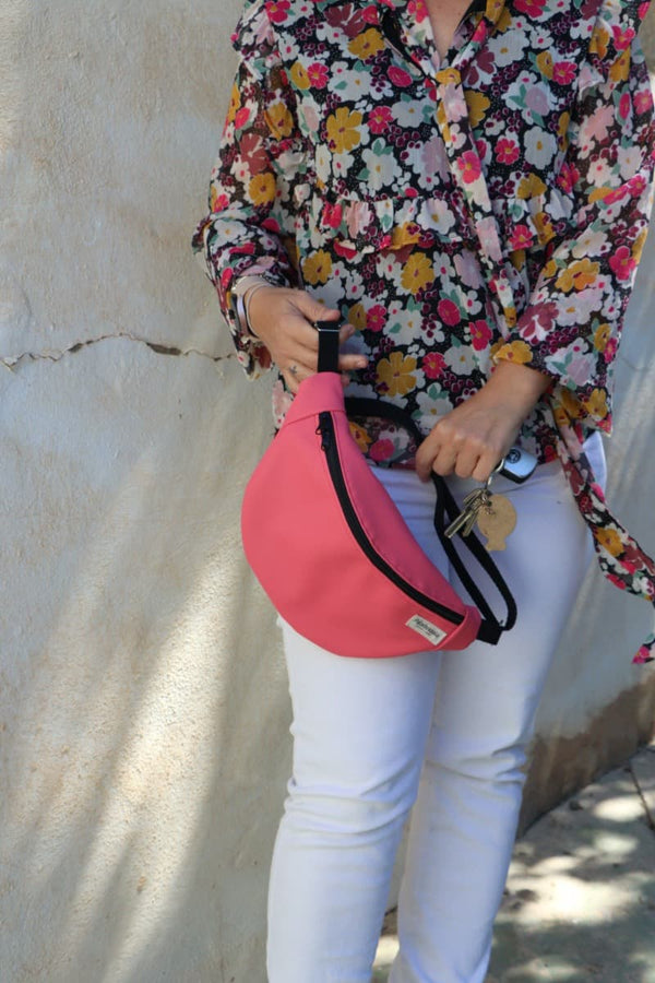 Riñonera bandolera pequeño polipiel Rosa
