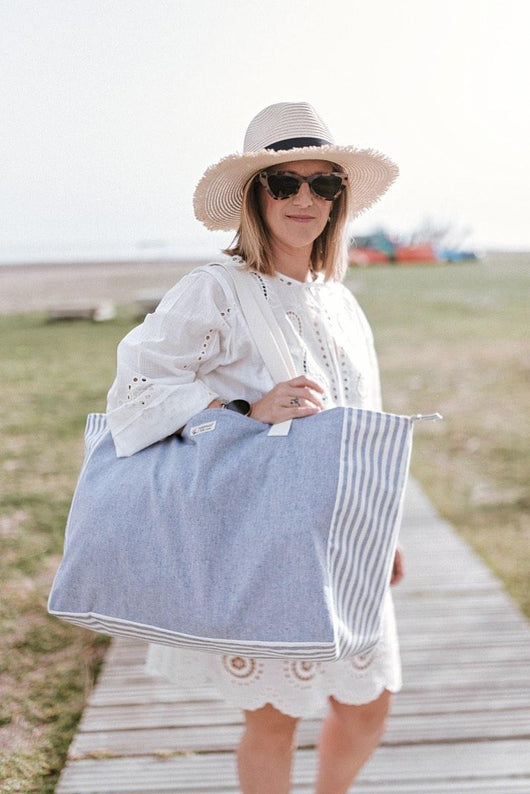 Bolso Playa Bolsa De Playa XXL Familiar 52x45cm Con Botón