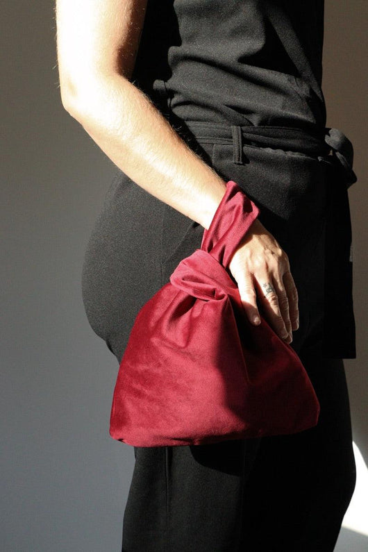 bolso granate terciopelo 