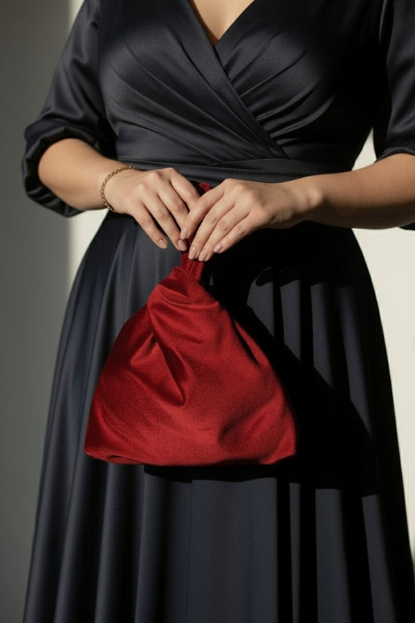 bolso terciopelo granate