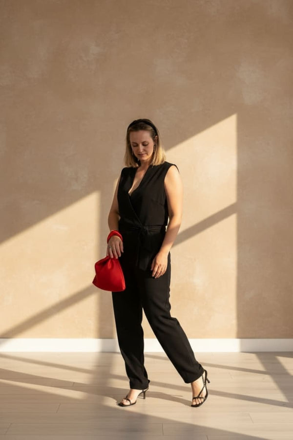 bolso boda rojo saten