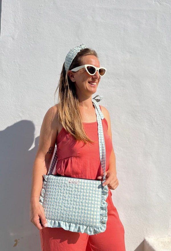 Bolso mano vichy Azul - Patadekoala