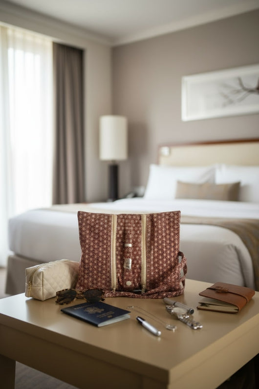 joyero con 2 bolsillos con cremallera