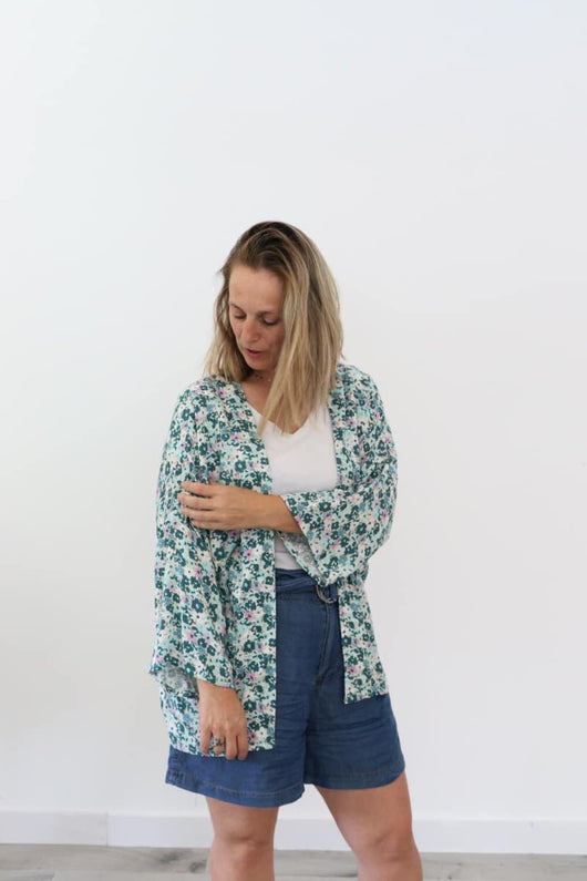 kimono de flores