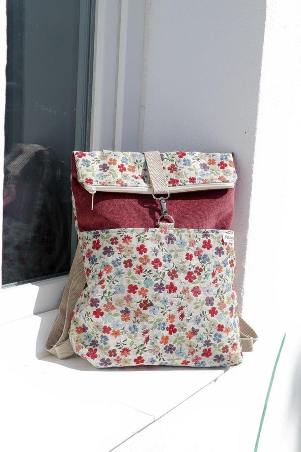 mochila casual de flores