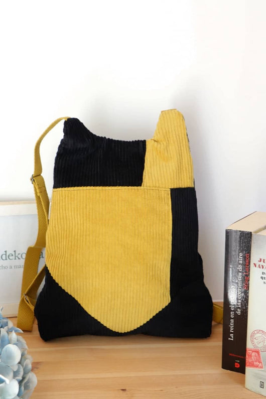 mochila artesanal de pana