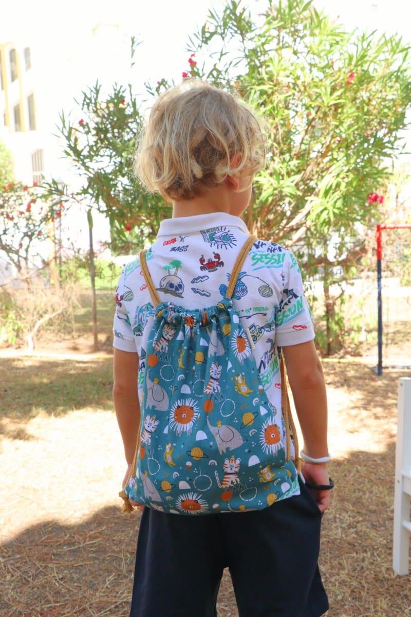 Mochila saco tela infantil sale