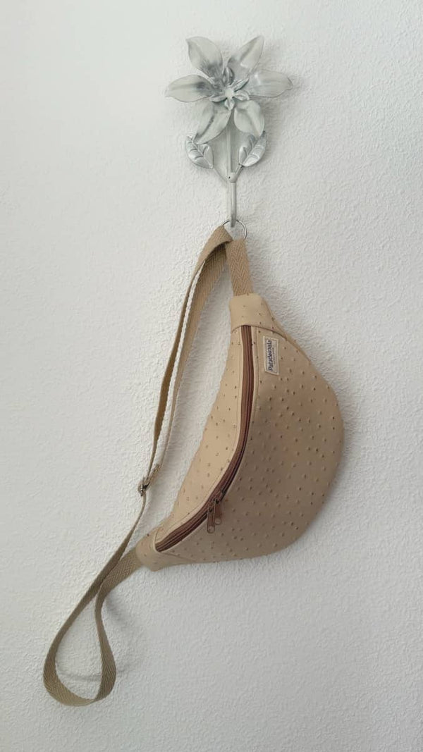 Riñonera bandolera mini polipiel Beige