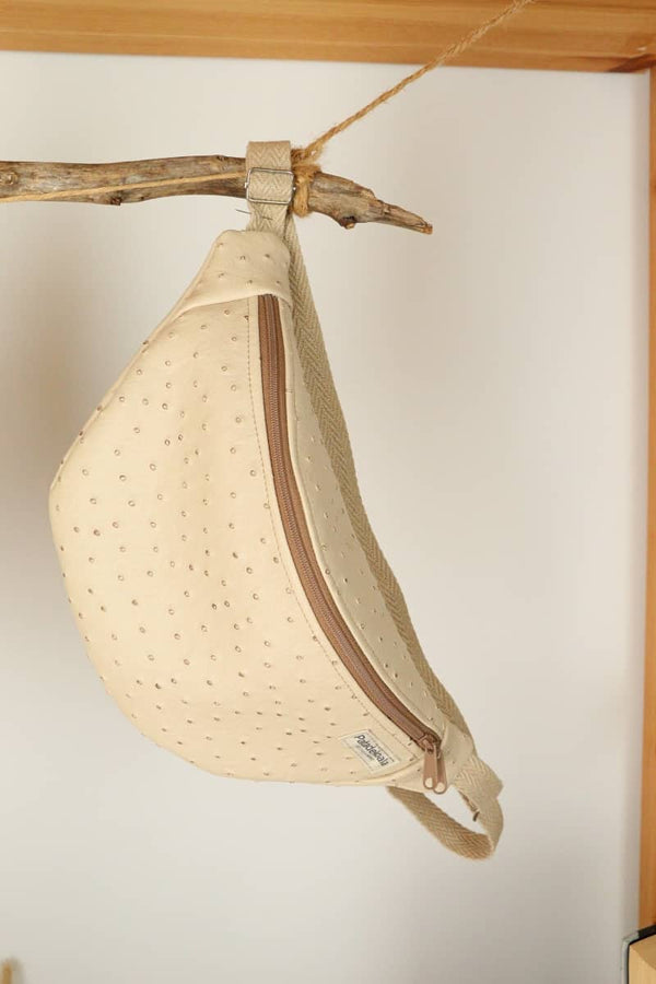 Riñonera bandolera mini polipiel Beige