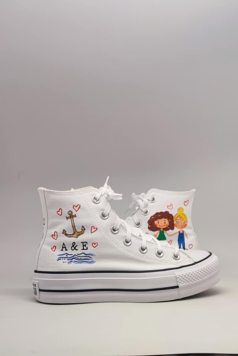 Zapatillas personalizadas para bodas Zapas pintadas a mano