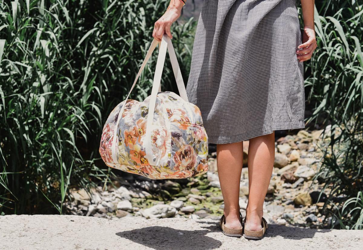 Bolsa viaje mujer flores - Bolsas tela para fin de semana